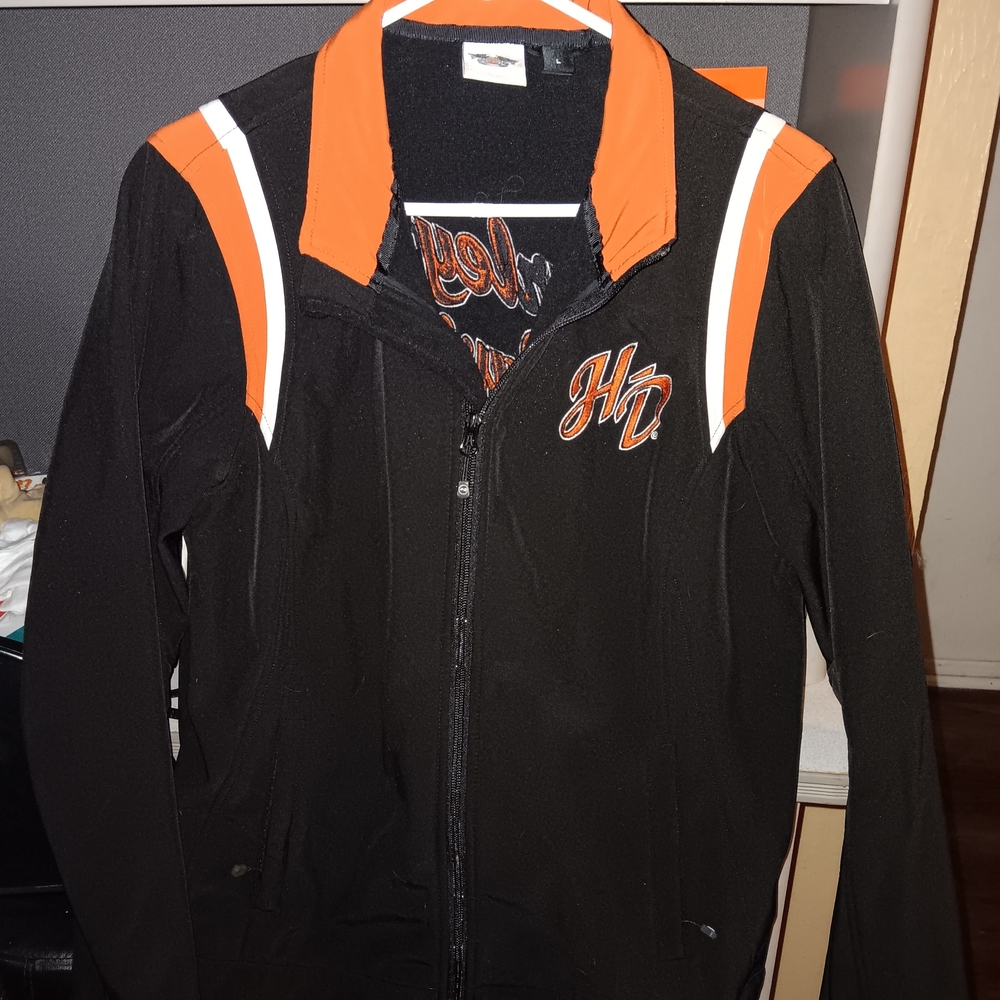 Harley-Davidson Black and Orange Jacket